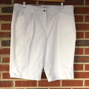 White walking shorts
